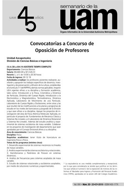 PDF Convocatorias a Concurso de Oposición de Profesores La