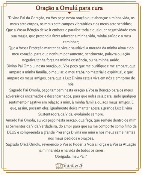 Letra De Orixás Oração A Omulu - Oração a Omulú para Cura e Proteção Espiritual: 3 Poderosas