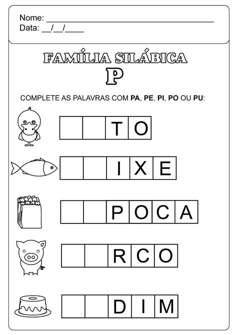 Atividades Com A Letra P Para Alfabetização - 5