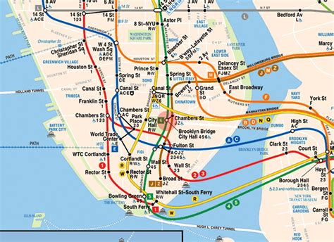 Brooklyn Bridge-City Hall station map - New York subway