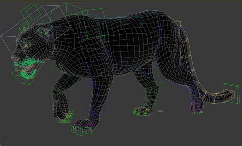 D Model Panther Lowpoly Animation Vr Ar Low Poly Rigged Animated