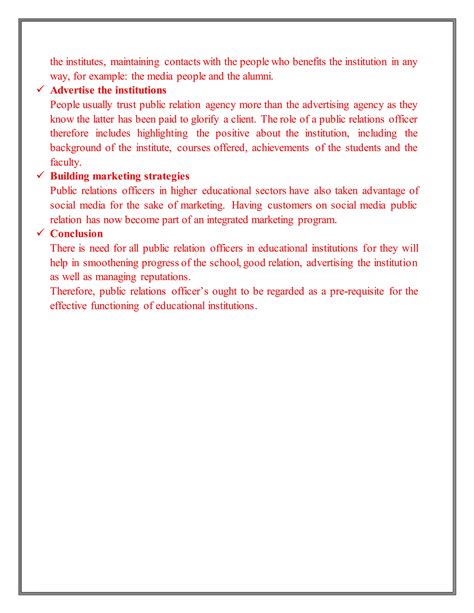 skills of Public relation officer in an education institution | DOCX