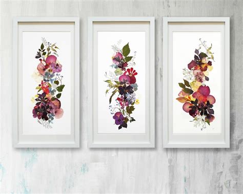 Er Set Blumen Drucke Pflanzen Kunst Botanischer Druck Set Etsy De