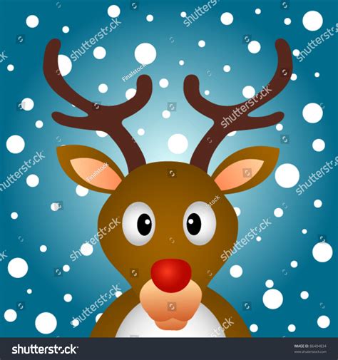 Reindeer Snow Background Stock Vector (Royalty Free) 86404834 ...