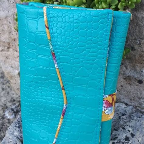 Compagnon Complice En Simili Turquoise Et Coton Gingko Cousu Par Aline