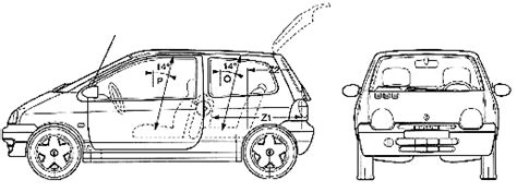 Renault Twingo Hatchback Blueprints Free Outlines