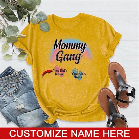 Mommy Gang Personalized T Shirt S 5xl White Grey Pink Etsy