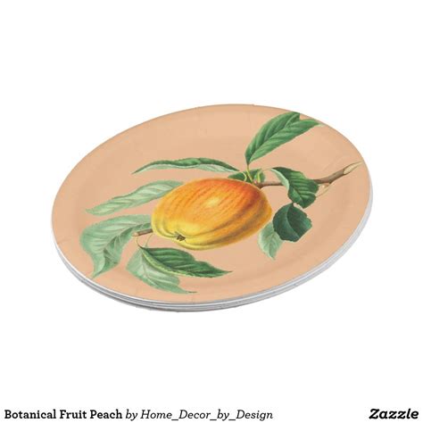 Botanical Fruit Peach Paper Plate Paper Plates Party Custom Paper