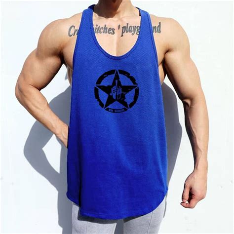 Muscleguys Brand Gym Clothing Mesh Bodybuilding Stringer Tank Top Men