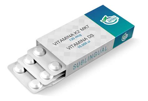 Vitamina K2 Mk7 120mcg Vit D3 10 000ui 180cp Sublingual Parcelamento Sem Juros