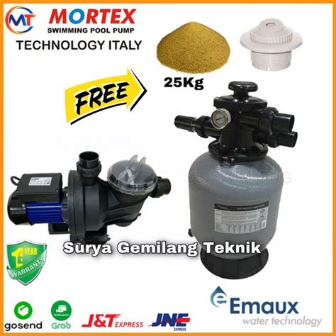 Jual Pompa Air Kolam Renang 1HP Sand Filter Emaux V350 Swimming Pool