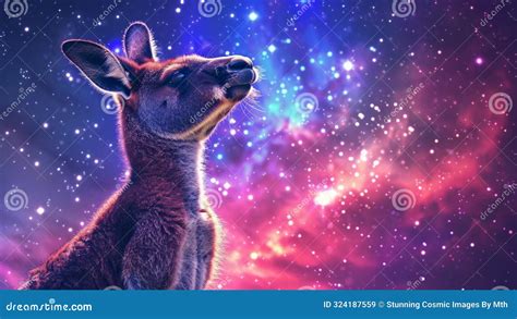 Cosmic Kangaroo In A Beautiful Dreamlike Australian Outback Surrounded ...