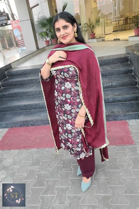 Maroon Velvet Suit With Floral Print Kameez