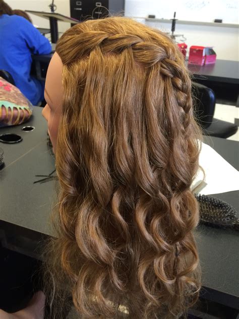 Waterfall Braid With Loose Curls Loose Curls Waterfall Braid Long Hair Styles