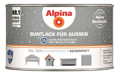 Alpina Buntlack F R Au En Silbergrau Ral Seidenmatt Ml