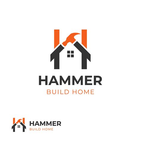 Modern Letter H Hammer Logo Real Estate For Service Builder And