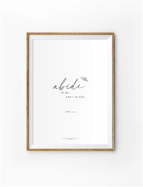 Abide In Me | Poster | The Commandment Co – The Commandment Co