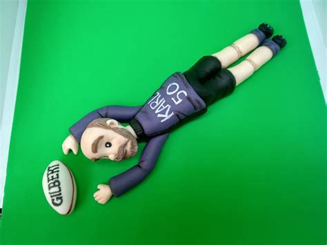 Rugby Player Cake Topper Handmade Edible Personalised Birthday Etsy Uk