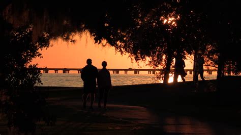 sunset on lakefront mandeville louisiana Stock Footage Video (100% ...