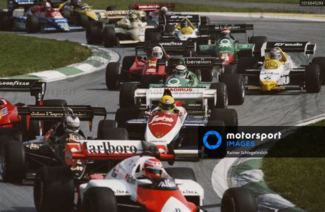 Ayrton Senna Toleman Tg Hart In The Centre Of The Pack Behind