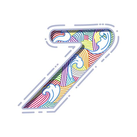 Premium Vector | Vector number seven number concept with colored line ...