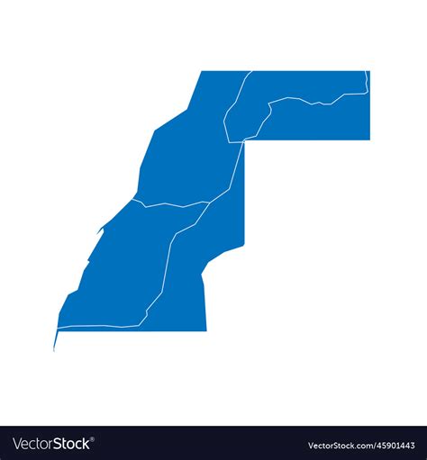 Western Sahara Map Of Land Divided By Moroccan Vector Image