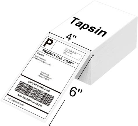 Amazon Tapsin 4x6 Thermal Labels Fanfold Direct Thermal Labels