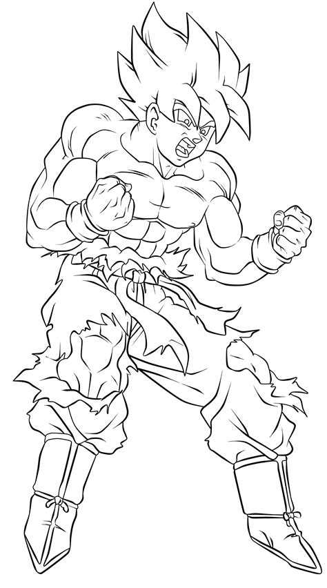 Super Saiyan Coloring Pages At Free Printable