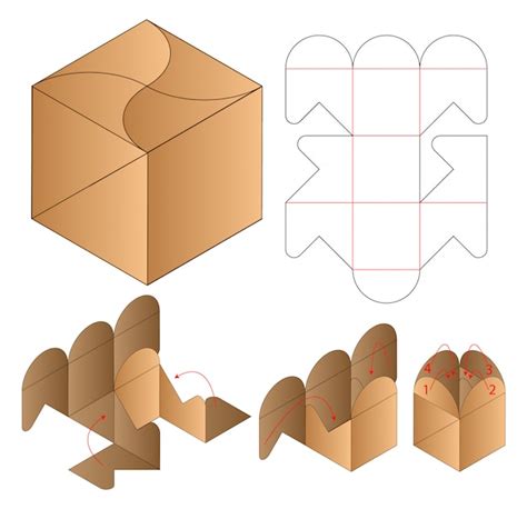 Caja De Embalaje Troquelado Dise O De Plantilla Vector Premium