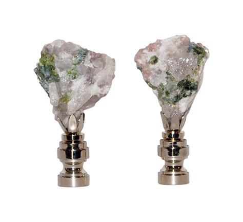 Green Tourmaline And Quartz Finials Pair Chairish