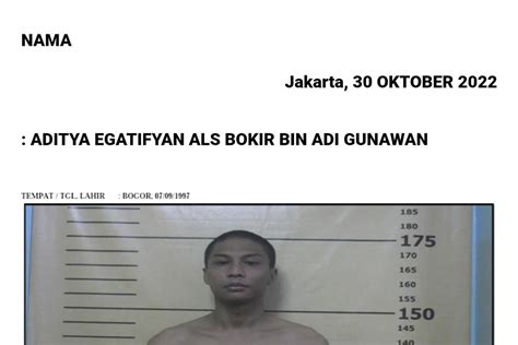 Ini Foto Aditya Egatifyan Alias Bokir Bandar Narkoba Yang Kabur Dari