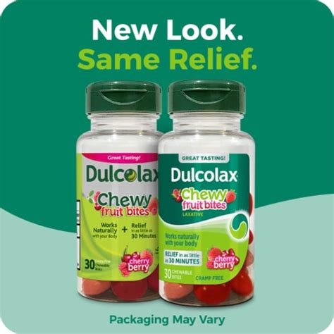 Dulcolax Saline Laxative Chewy Fruit Bites Constipation Relief Cherry