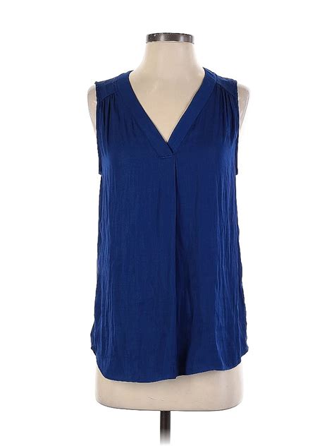 Rachel Rachel Roy 100 Polyester Blue Sleeveless Blouse Size S 69