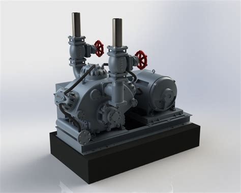 RECIPROCATING COMPRESSOR - STEP / IGES, SOLIDWORKS - 3D CAD model - GrabCAD