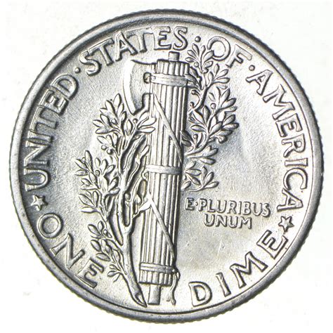 Ch Auunc 1943 Mercury Liberty Dime 90 Silver High Grade