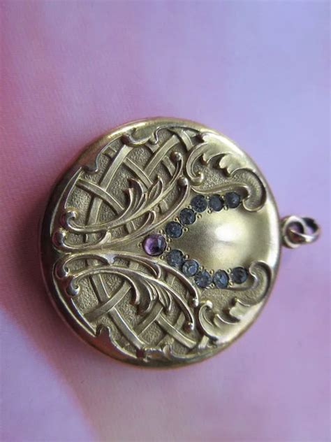 Art Nouveau Paste Locket In Gold Fill Ruby Lane