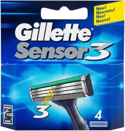 Gillette Sensor 3 Razor Blades Pack Of 4 Amazon Co Uk Health