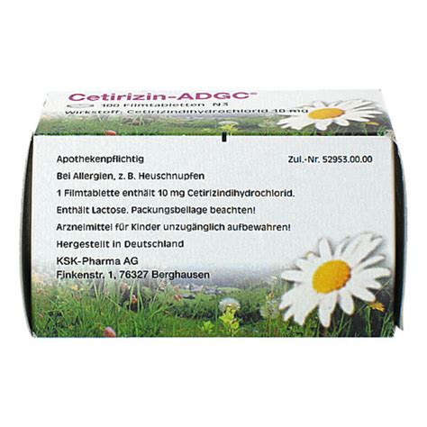 Cetirizin ADGC Filmtabletten 100 St Meine OnlineApo