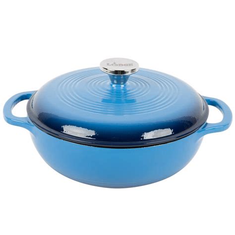 Lodge Ec D Qt Caribbean Blue Enameled Cast Iron Dutch Oven