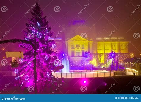 Zagreb in Christmas Lights Evening View Stock Photo - Image of glow ...