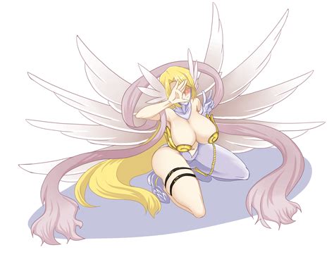 Rule 34 1girls 8 Wings Angel Angel Wings Angewomon Bare Shoulders Big