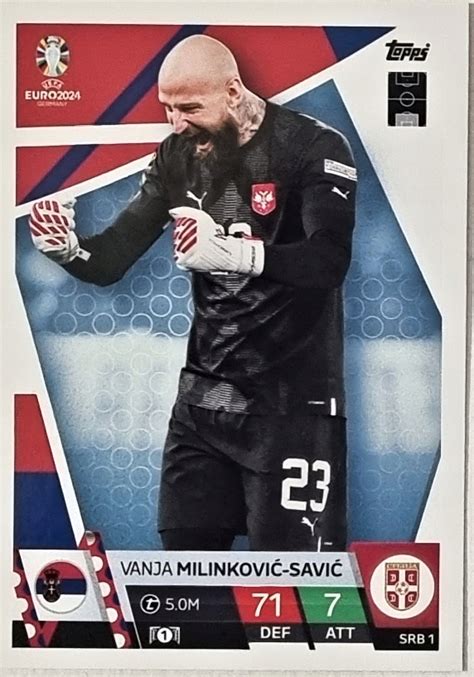 Euro Topps Match Attax Srb Vanja Milinkovic Savic Serbia