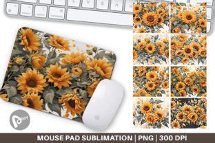 Mouse Pad Sunflowers Pattern Graphic By Artnoy Creative Fabrica