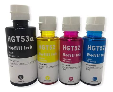 Kit Refil Tinta Gt53 Gt52 Color Para Smart Tank Gt5822 316