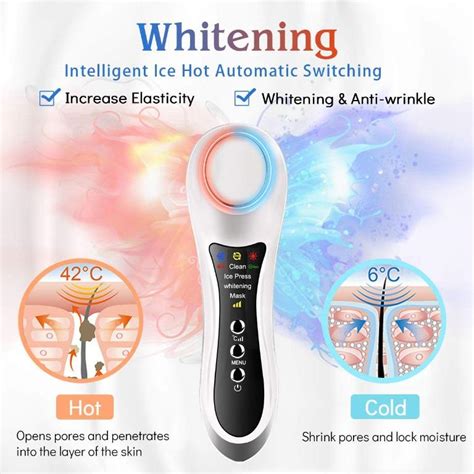 9064 Hot Cold Hammer Vibration Face Massager 4 In 1 Portable Facial Firming Machine For Wrinkle