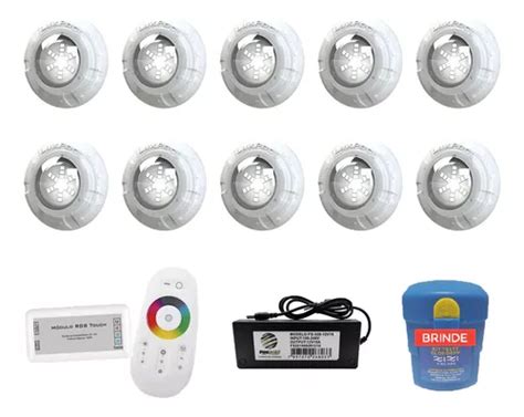 Kit completo de iluminación para piscinas de 160 m² 10 LED de 9 W