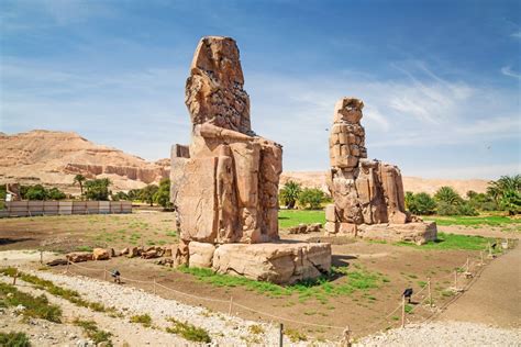 The Colossi Of Memnon At Madīnat Habu Thebes Egypt Ancient Thebes