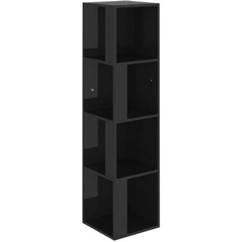 Armoire D Angle De Rangement Noir Brillant X X Cm Classique