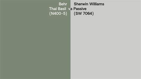 Behr Thai Basil N Vs Sherwin Williams Passive Sw Side By