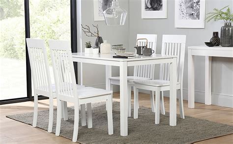 Milton White Dining Table With 4 Oxford Chairs Only £26999 Furniture